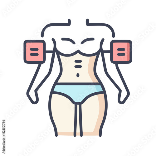 Female body scanner illustration for medical diagnostics technology