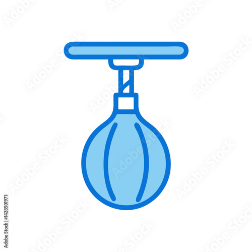 Blue Boxing Punching Speed Ball Icon Illustration