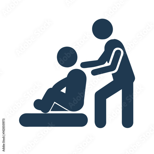 Person getting a shoulder massage icon on black