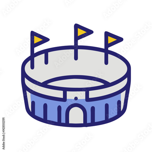 Sports Stadium Illustration: Modern, Fun, Vibrant, and Detailed