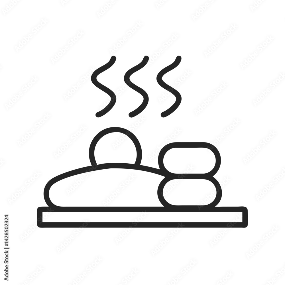 Onsen Hot Spring Japanese Spa Outline Vector Icon Onsen Hot Spring Japanese Spa Outline Vector Icon