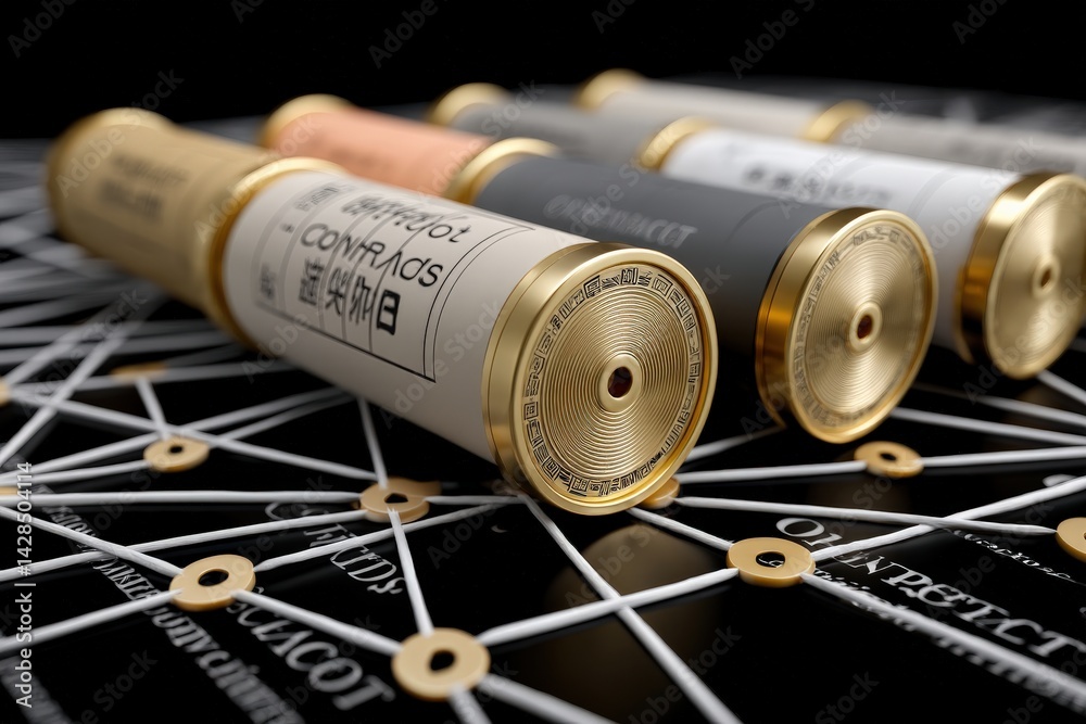 Artful Arrangement of Stylish Bottles on a Black Geometric Background