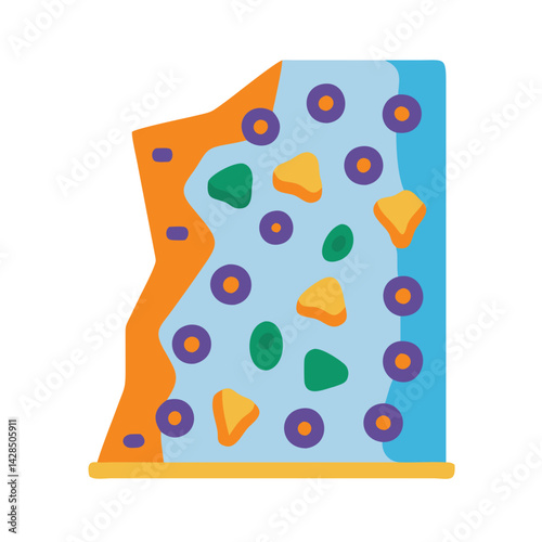 Climbing wall vector illustration on black background