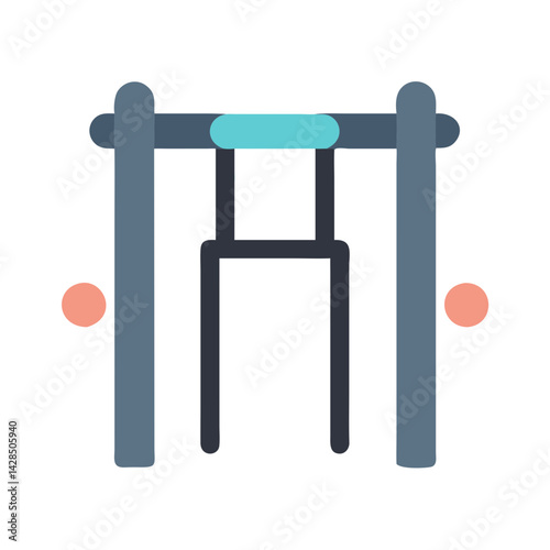 Simple Park Exercise Equipment Illustration Isolated on Black