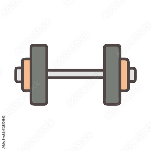 Cartoon dumbbell for fitness and health illustration style