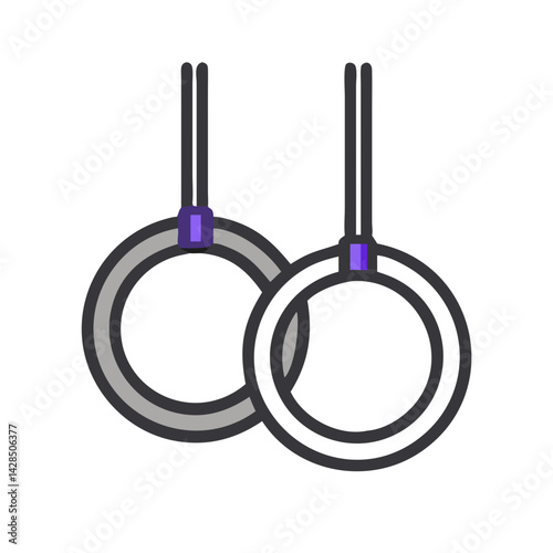 Gymnastic rings illustration for fitness and strength training