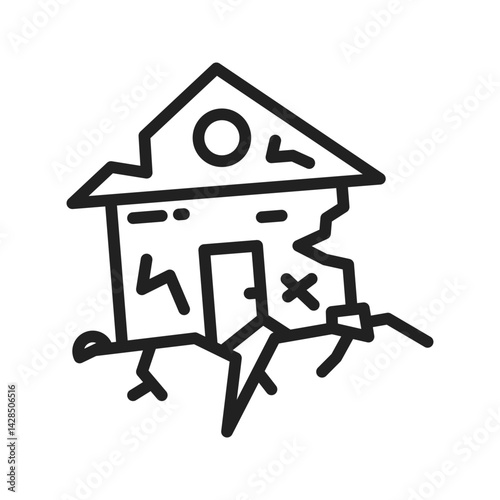 Earthquake icon vector image. Suitable for mobile apps, web apps and print media.