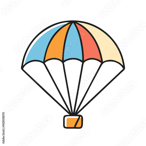 Parachute Icon Vector Illustration on Black Background