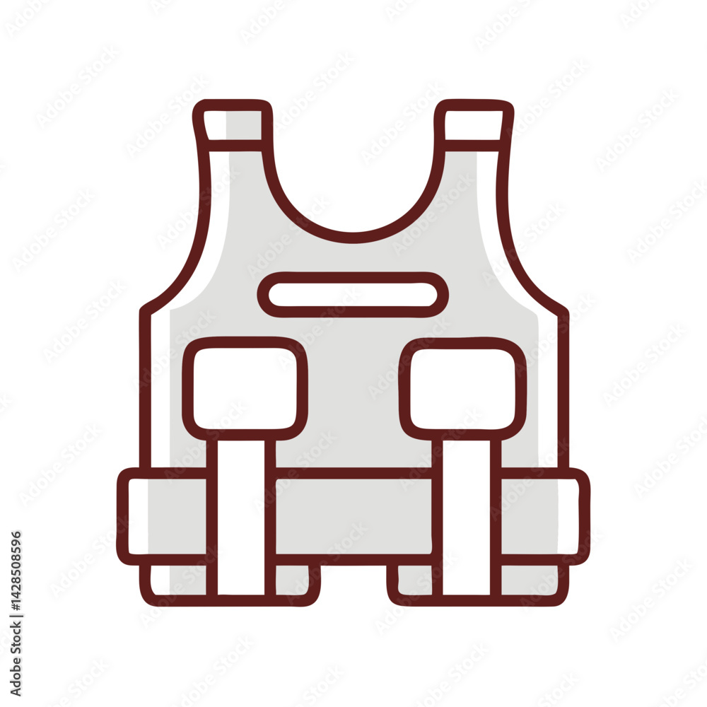 Simple illustration of a bulletproof vest for protection Simple illustration of a bulletproof vest for protection