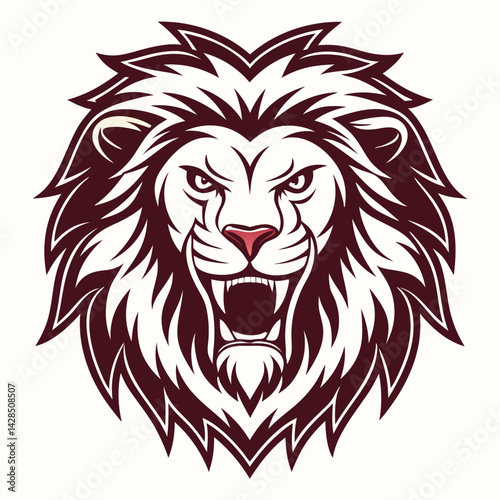 Powerful lion head graphic