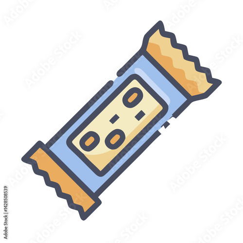 Nutritious Snack Bar Vector Illustration on Black Background