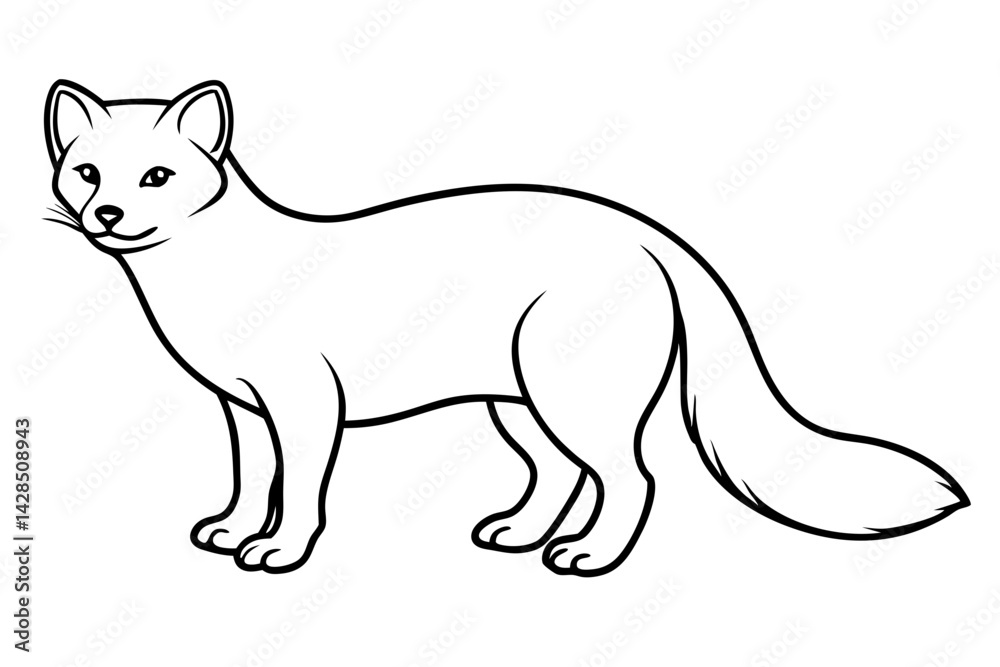 Minimalist Arctic Fox Line Art Minimalist Arctic Fox Line Art