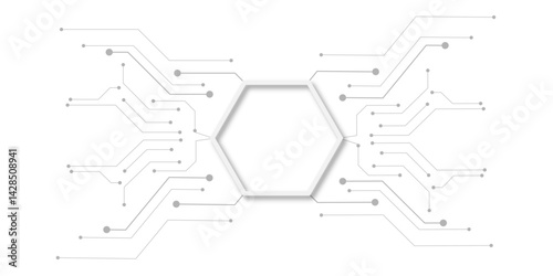 White circuit motherboard with blank CPU in the middle concept. 