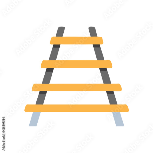 Simple cartoon ladder on a black background