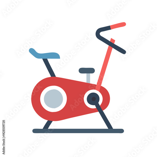 Simple Illustration of a Stationary Exercise Bike on Black
