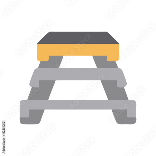 Grey and Yellow Aerobic Step Platform on Black Background
