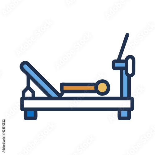 Decline bench press icon on black, equipment illustration
