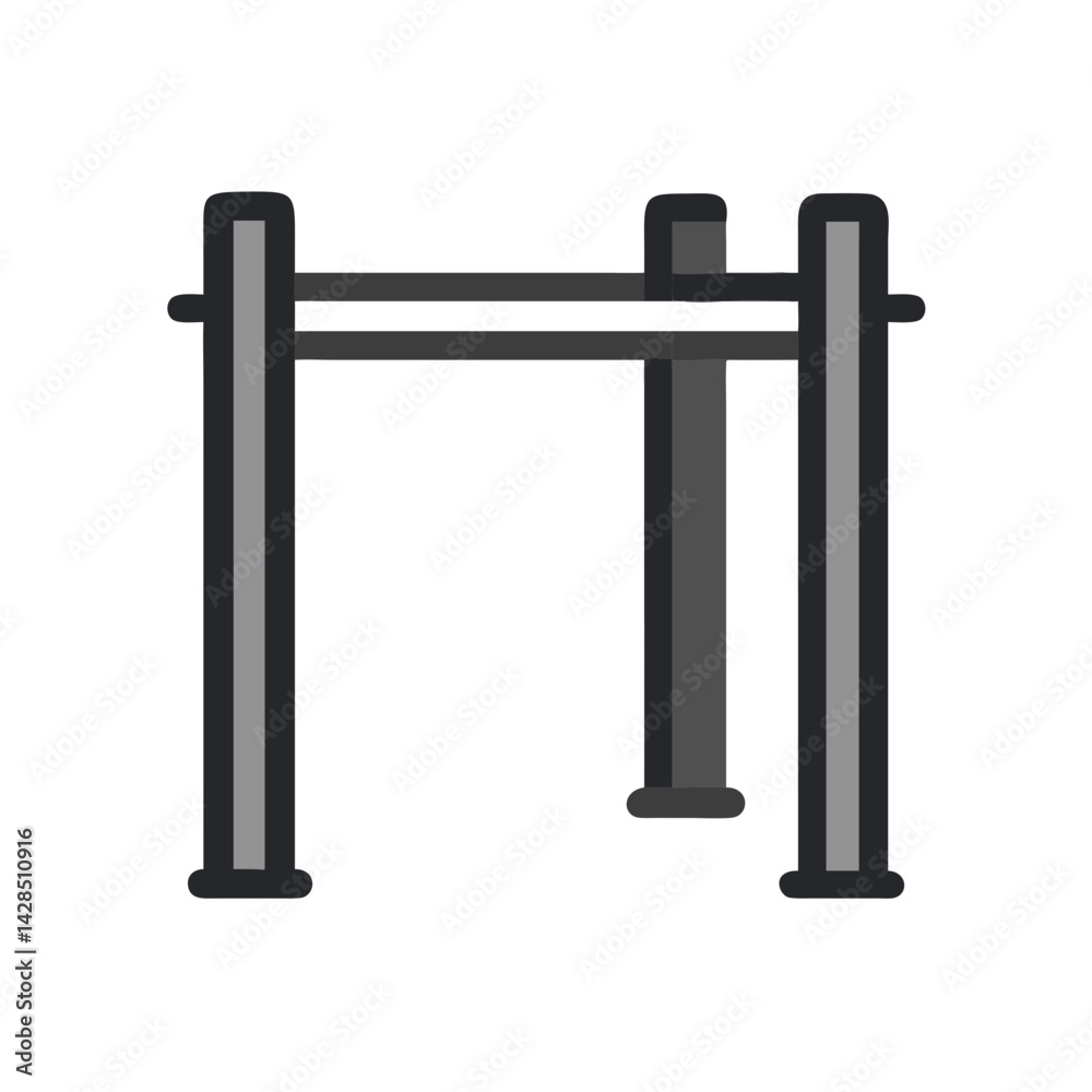 Simple Icon of Chin-up Bar for Exercise and Fitness Simple Icon of Chin-up Bar for Exercise and Fitness