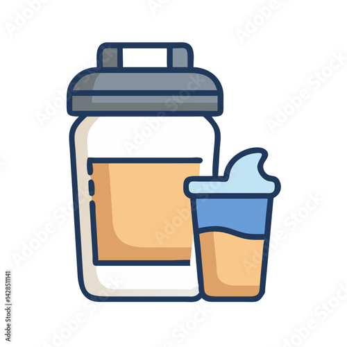 Protein Shaker and Supplement Bottle, Health and Fitness