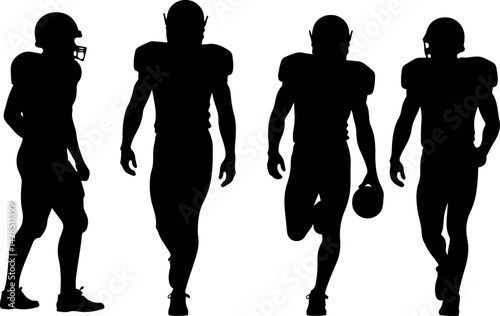 American football silhouette, Football player clipart, Football SVG, Gridiron art, NFL player silhouette, Sports clipart, Quarterback silhouette, Football action pose, Running back SVG, Linebacker sil