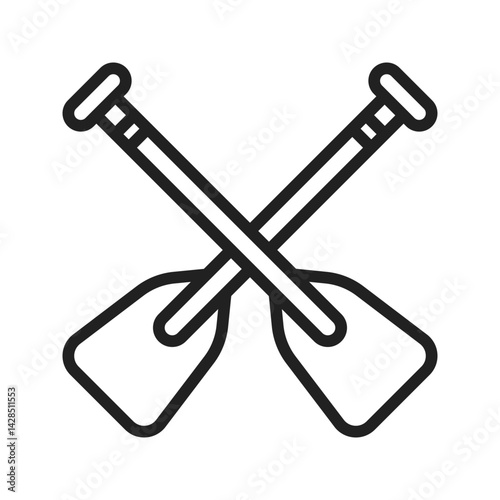 Oars icon vector image. Suitable for mobile apps, web apps and print media.