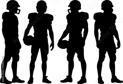 American football silhouette, Football player clipart, Football SVG, Gridiron art, NFL player silhouette, Sports clipart, Quarterback silhouette, Football action pose, Running back SVG, Linebacker sil