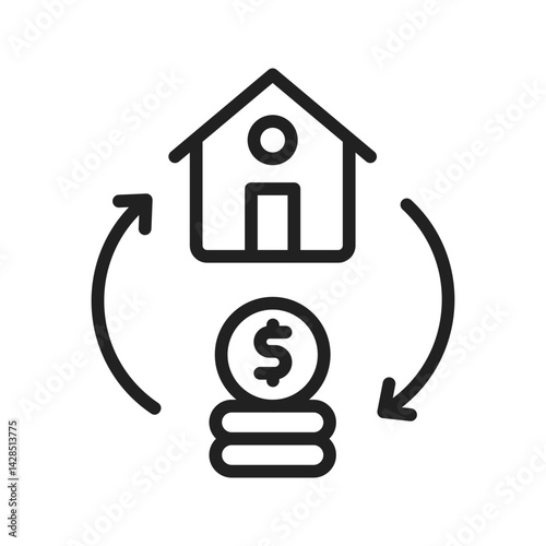 Refinancing icon vector image. Suitable for mobile apps, web apps and print media.