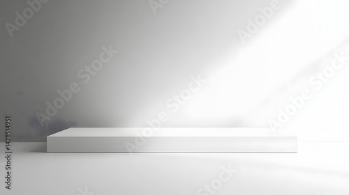 Wallpaper Mural Minimalist display platform on horizontal pure white background studio environment photography concept Torontodigital.ca