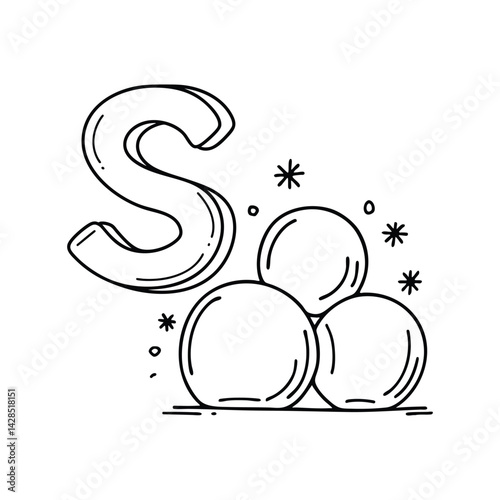 An illustration of letter S stand for Snowball