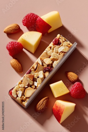 Obraz na płótnie Colorful Healthy Snack Arrangement with Nuts and Fresh Fruits w salonie