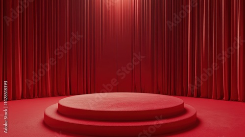 Obraz na płótnie red carpet on red stage with red curtain background
w salonie