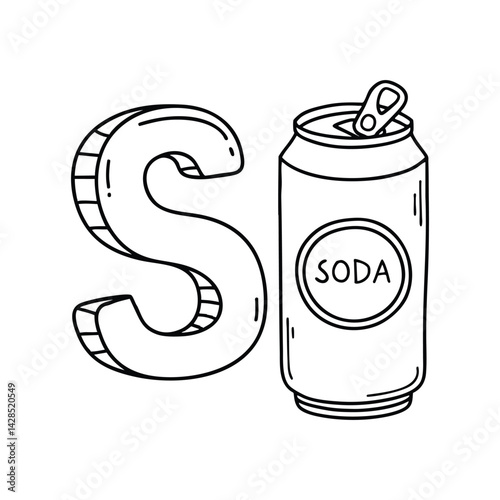 An illustration of letter S stand for Soda