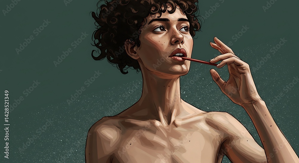 Obraz premium Young woman posing to be an art model 