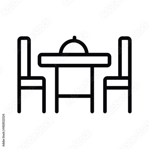 A well designed outline style icon of dining table