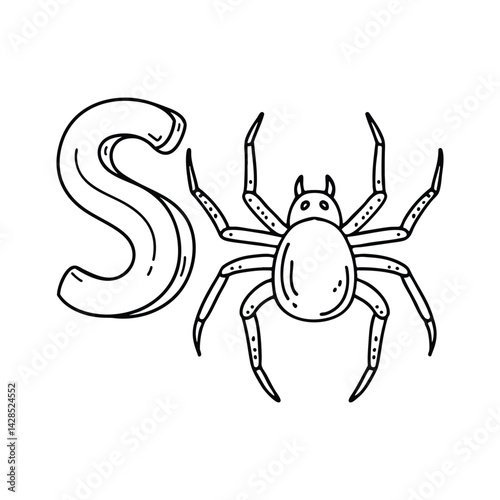 An illustration of letter S stand for Spider