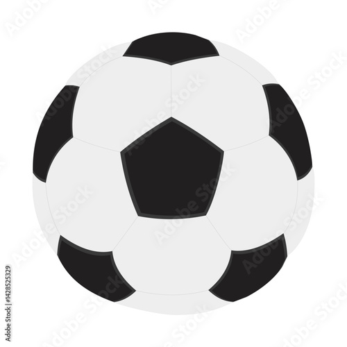 Soccer ball icon. Flat vector illustration in black on white background