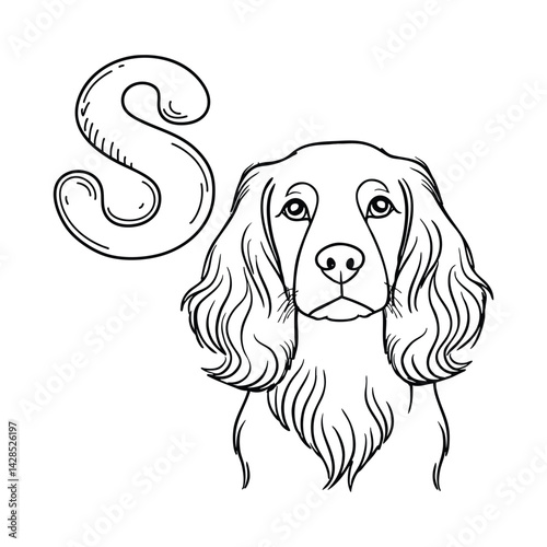 An illustration of letter S stand for Springer spaniel