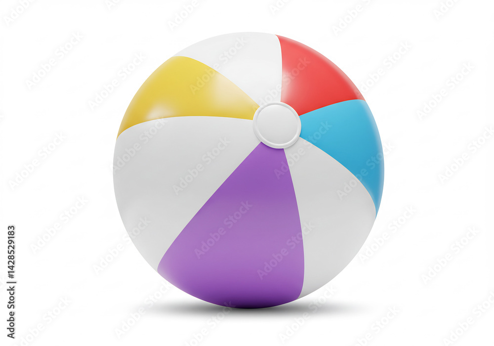 Obraz premium Colorful Beach Ball on White Background
