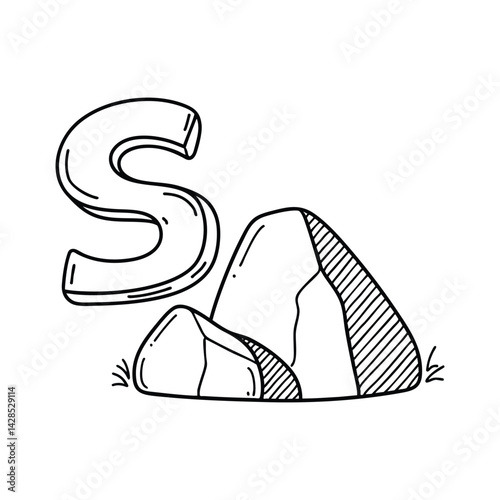 An illustration of letter S stand for Stone