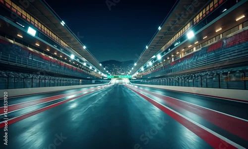 Night Racing Track at a Formula One Circuit
