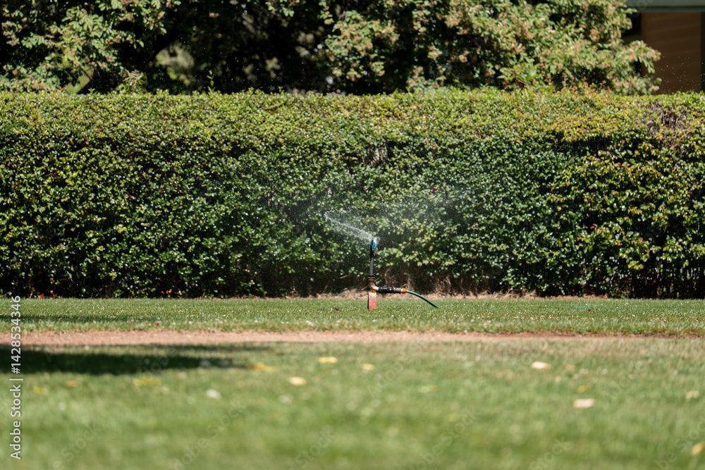 water sprinkler in a garden in australia