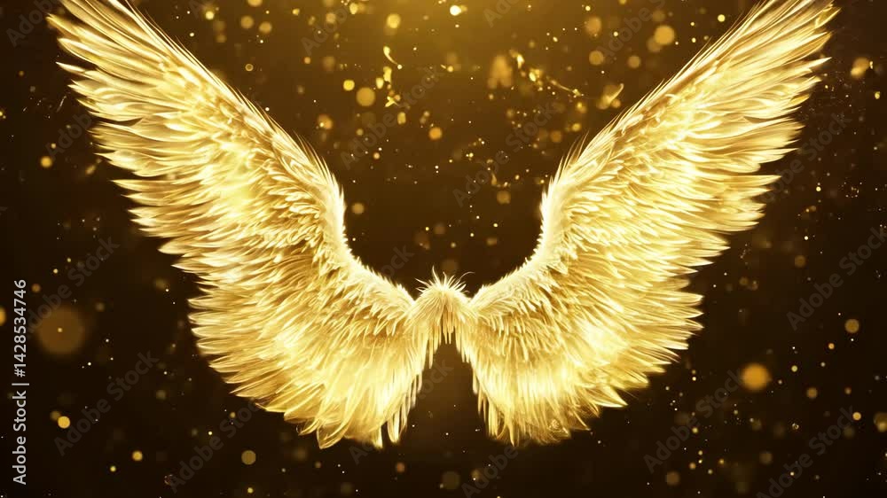 angel wings on black background