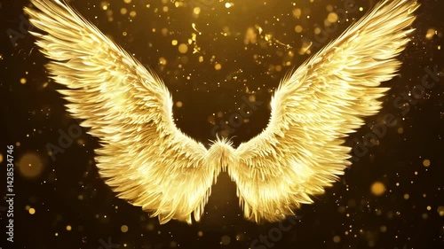 angel wings on black background