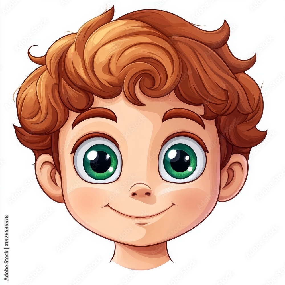 Illustrations of modern side fringe hairstyles for cartoon kid boys Illustrations of modern side fringe hairstyles for cartoon kid boys