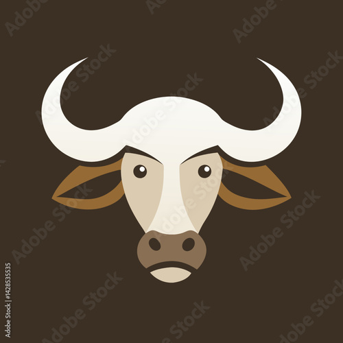 Buffalo design over brown background, vector illustration