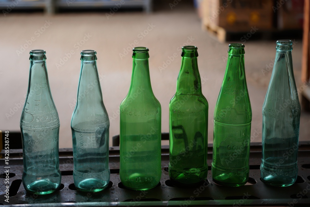 Empty glass bottles ready for recycling Empty glass bottles ready for recycling