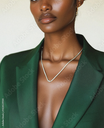 Graceful Black Woman in Couture-Inspired Fashion