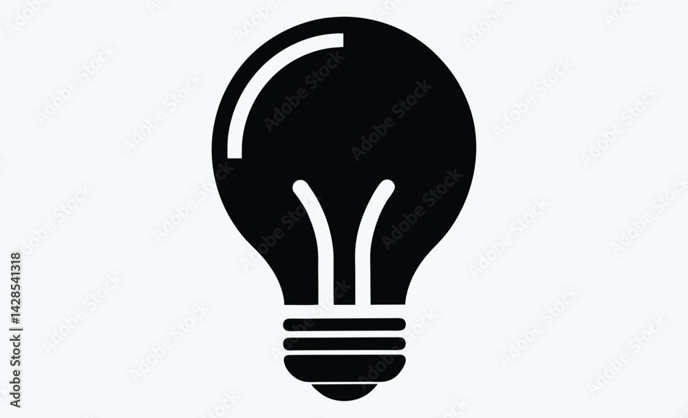 Light bulb silhouette, Line art illustration of a hanging light bulb with a visible filament Light bulb silhouette, Line art illustration of a hanging light bulb with a visible filament