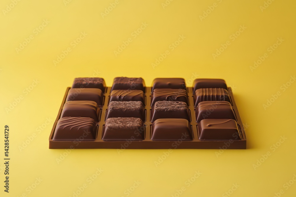 Gift box wrapped in shimmering gold ribbon on a vibrant yellow background for festive occasions Gift box wrapped in shimmering gold ribbon on a vibrant yellow background for festive occasions