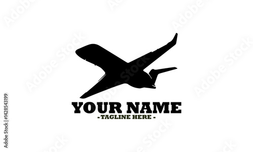 illustration of a modern private jet ascending with stylized motion lines indicating speed and power. Transportation concept private jet, private jet vector and private jet logo design